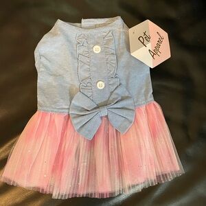 XS Denim pink pet dress
